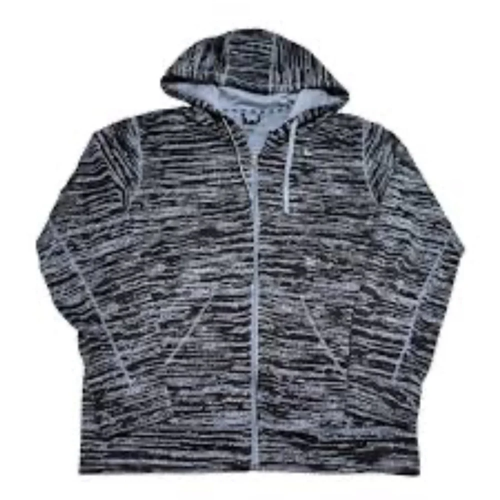 Nike Therma Fit Black Gray Full Zip Hoodie Jacket Small